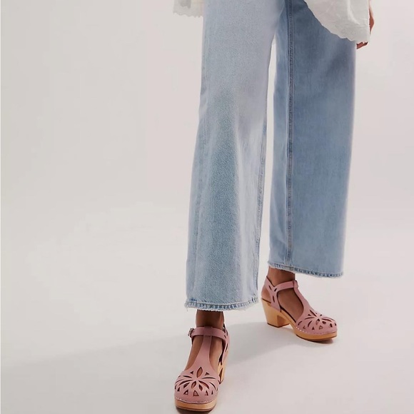 Anthropologie Swedish Hasbeens NWT Lacy Clog Sandal Pale Pink Best Classic 🌸❤️🌈 - Picture 7 of 13